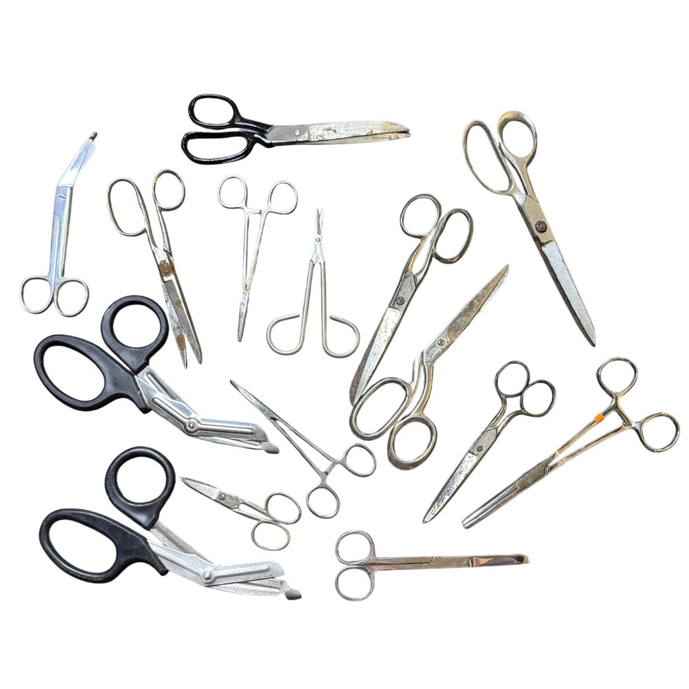 15 Assorted Surgical Medical Scissors Forceps Tweezers Crafting Sewing Tools Lot